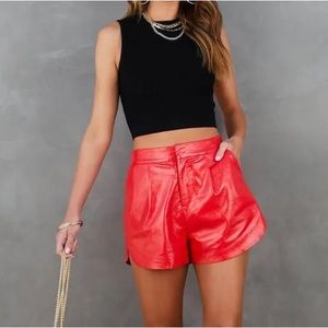 Faux Leather Shorts